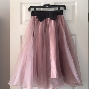 Rose colored t length tulle skirt